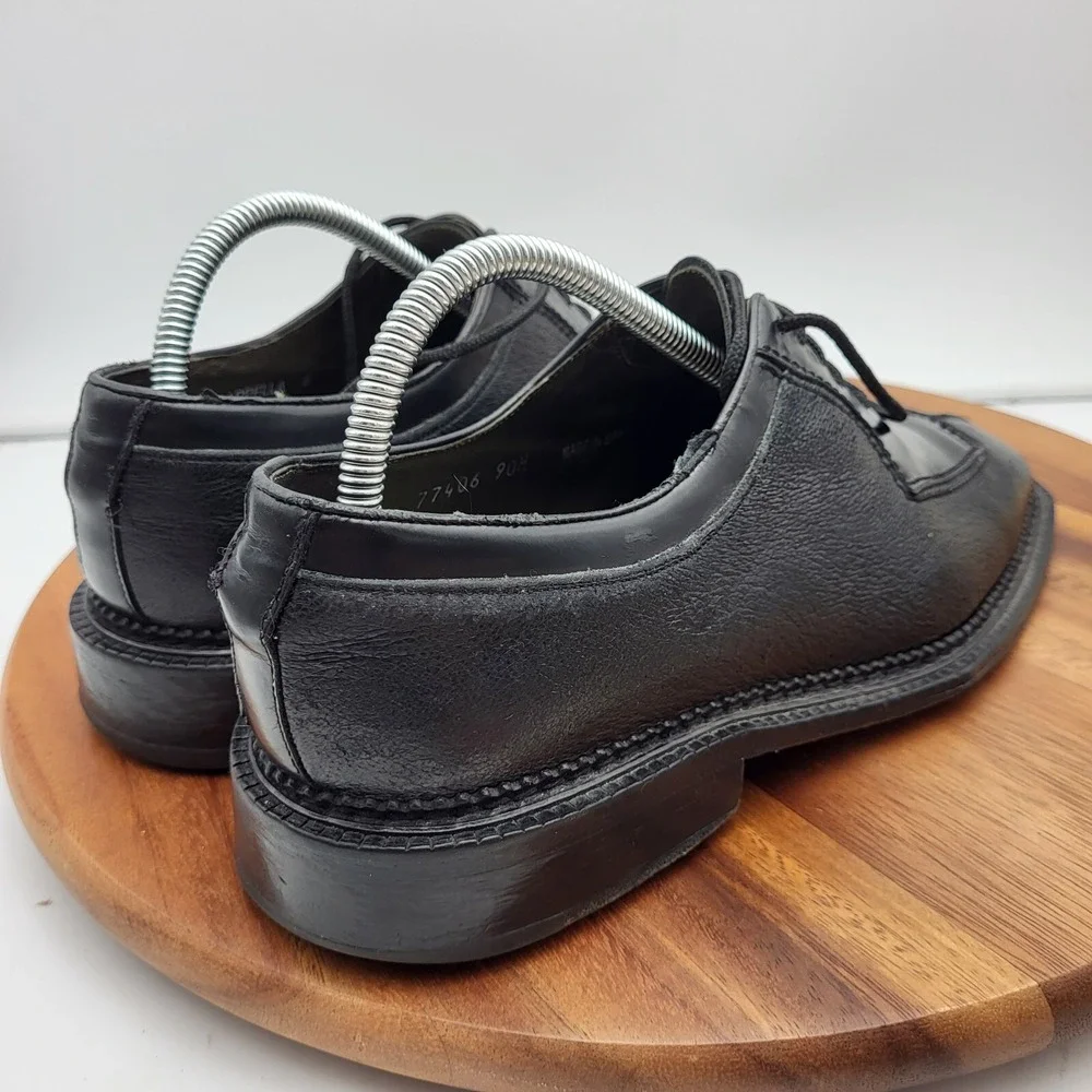 Mezlan Cappella Oxford Dress Shoes Mens Size 8 Black Leather‎ Split Toe Spain
